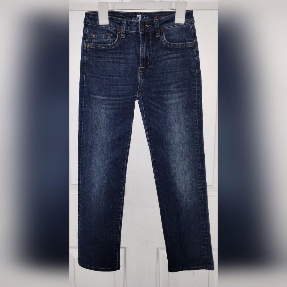7 For All Man Kind Girl's Dark Wash Jeans Size 10 Standard